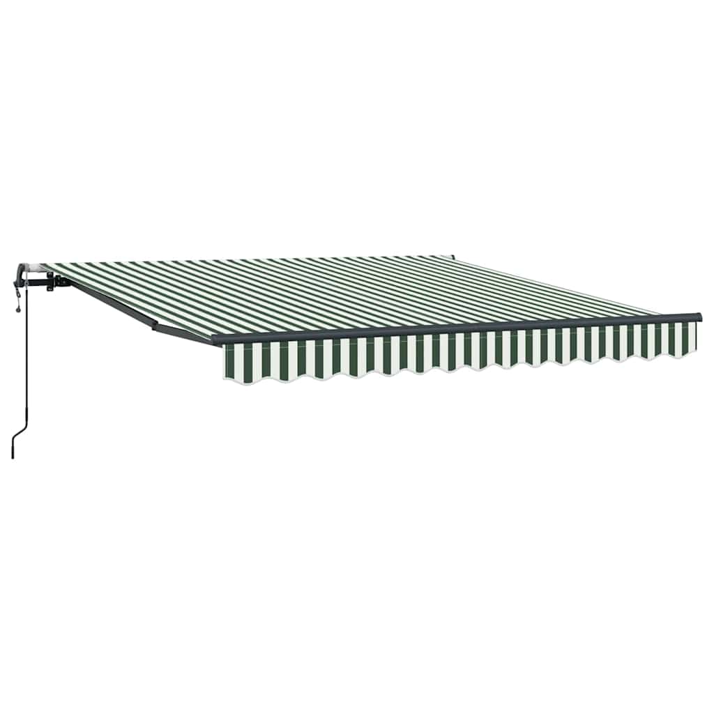 Ausziehbare Markise Grün und Weiß 350 x 250 cm