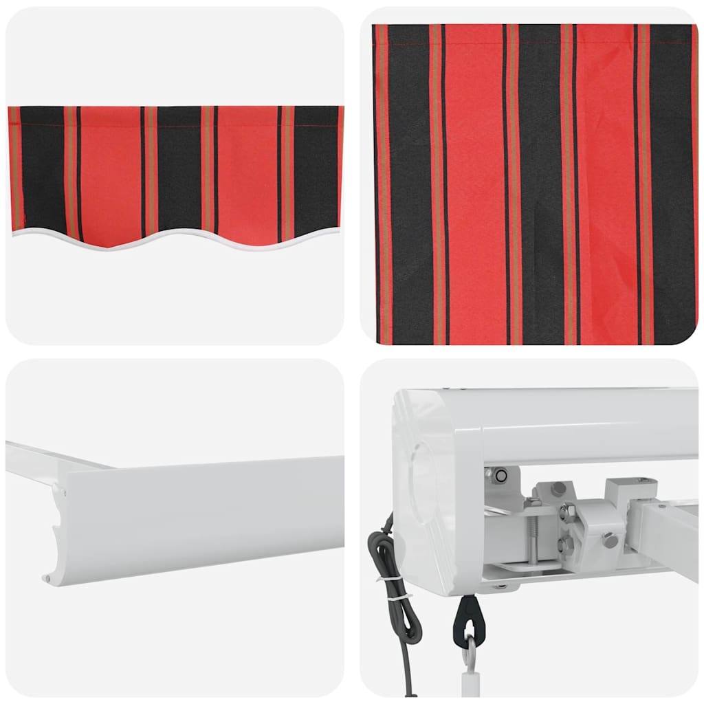 Ausziehbare Markise Rot und Schwarz 400 x 300 cm