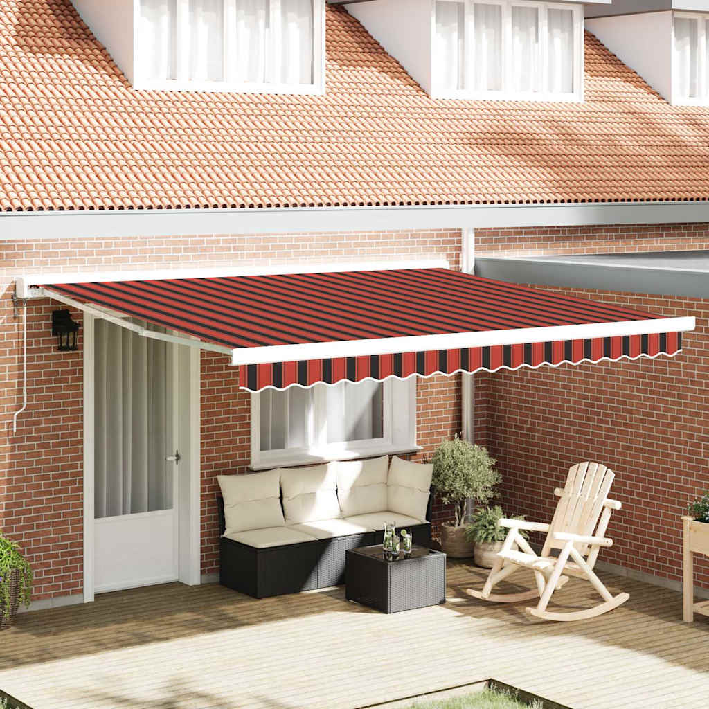 Ausziehbare Markise Rot und Schwarz 400 x 300 cm