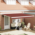 Ausziehbare Markise Rot und Schwarz 400 x 300 cm