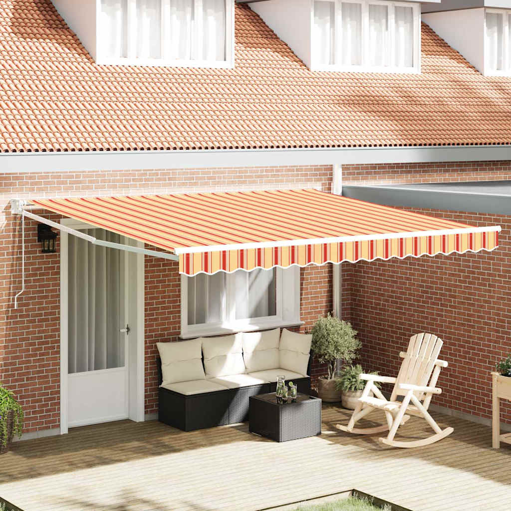 Markise Gelb und Orange 400 x 300 cm Polyester und Metall