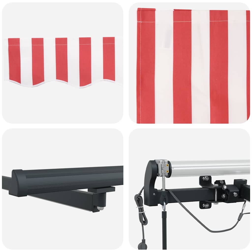 Markisenstoff Rot und Weiß 400 x 300 cm Polyester