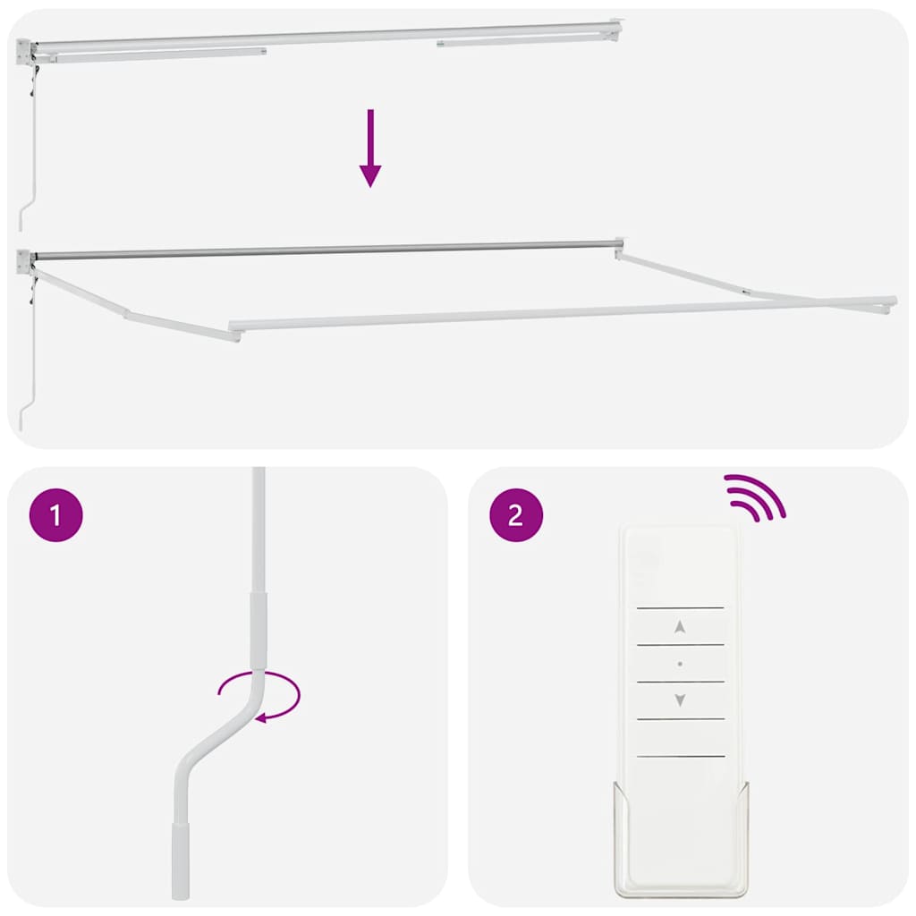 Markise Rot und Weiß 400 x 300 cm Polyester und Metall