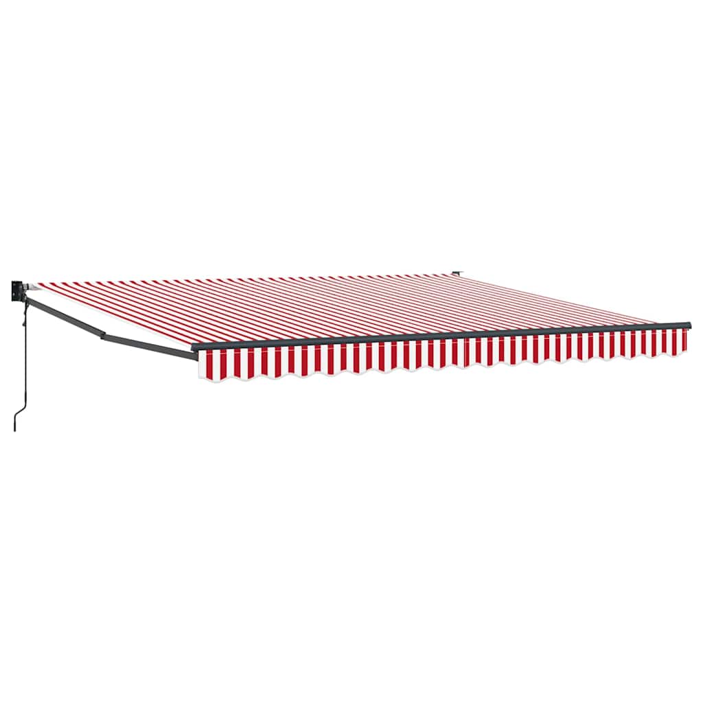Markise Rot und Weiß 400 x 300 cm Polyester und Metall