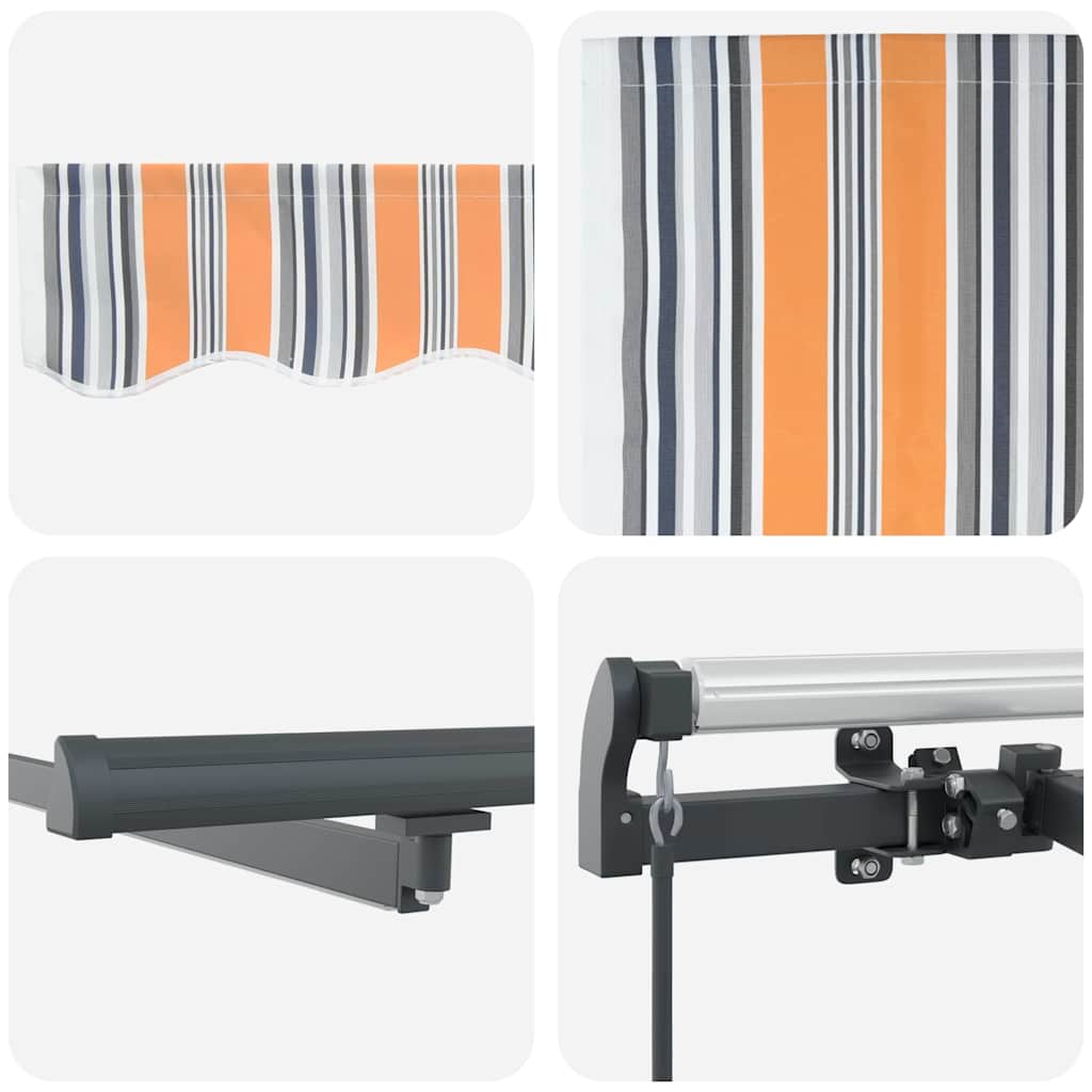Ausziehbare Markise Mehrfarbig 400 x 300 cm Stoff und Aluminium