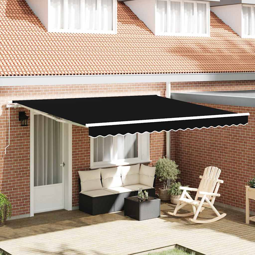 Ausziehbare Markise Schwarz 400 x 300 cm