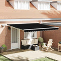 Ausziehbare Markise Schwarz 400 x 300 cm Stoff und Aluminium