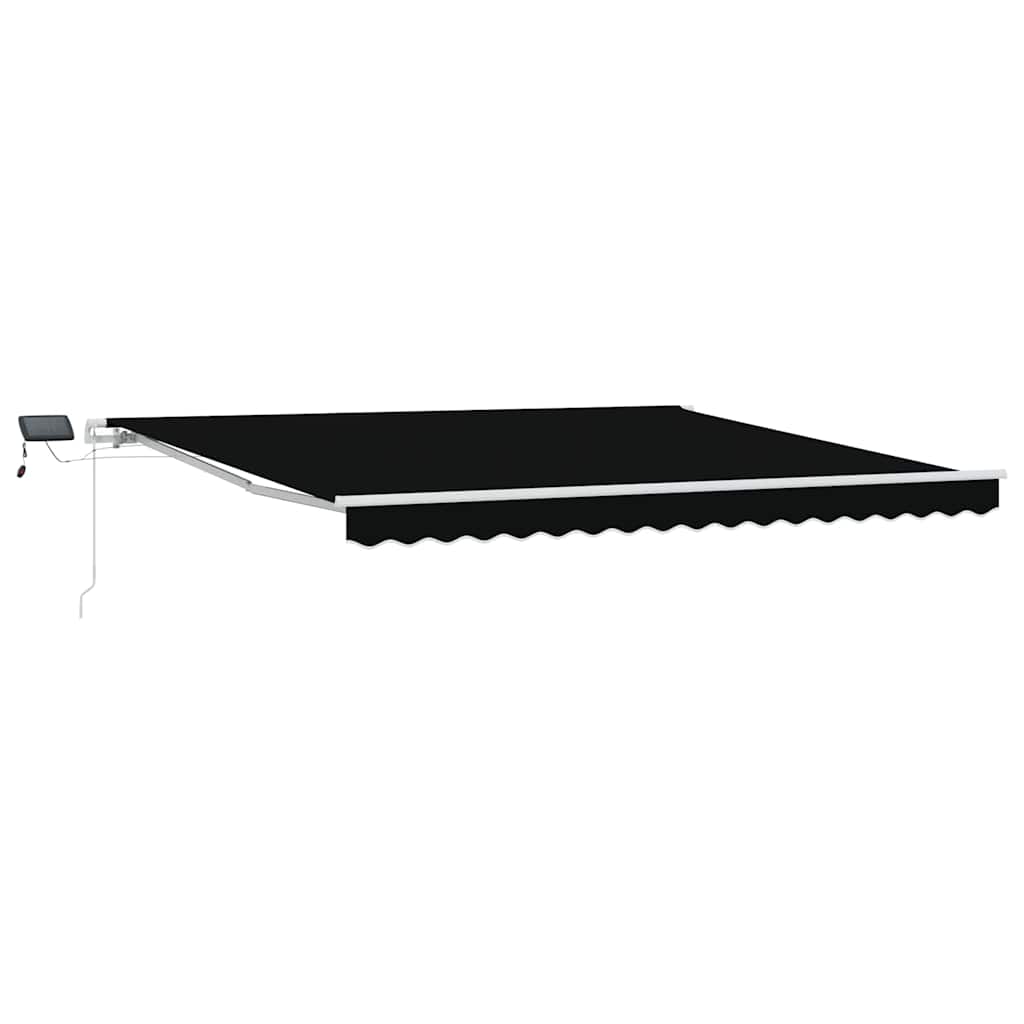 Ausziehbare Markise Schwarz 400 x 300 cm Stoff und Aluminium