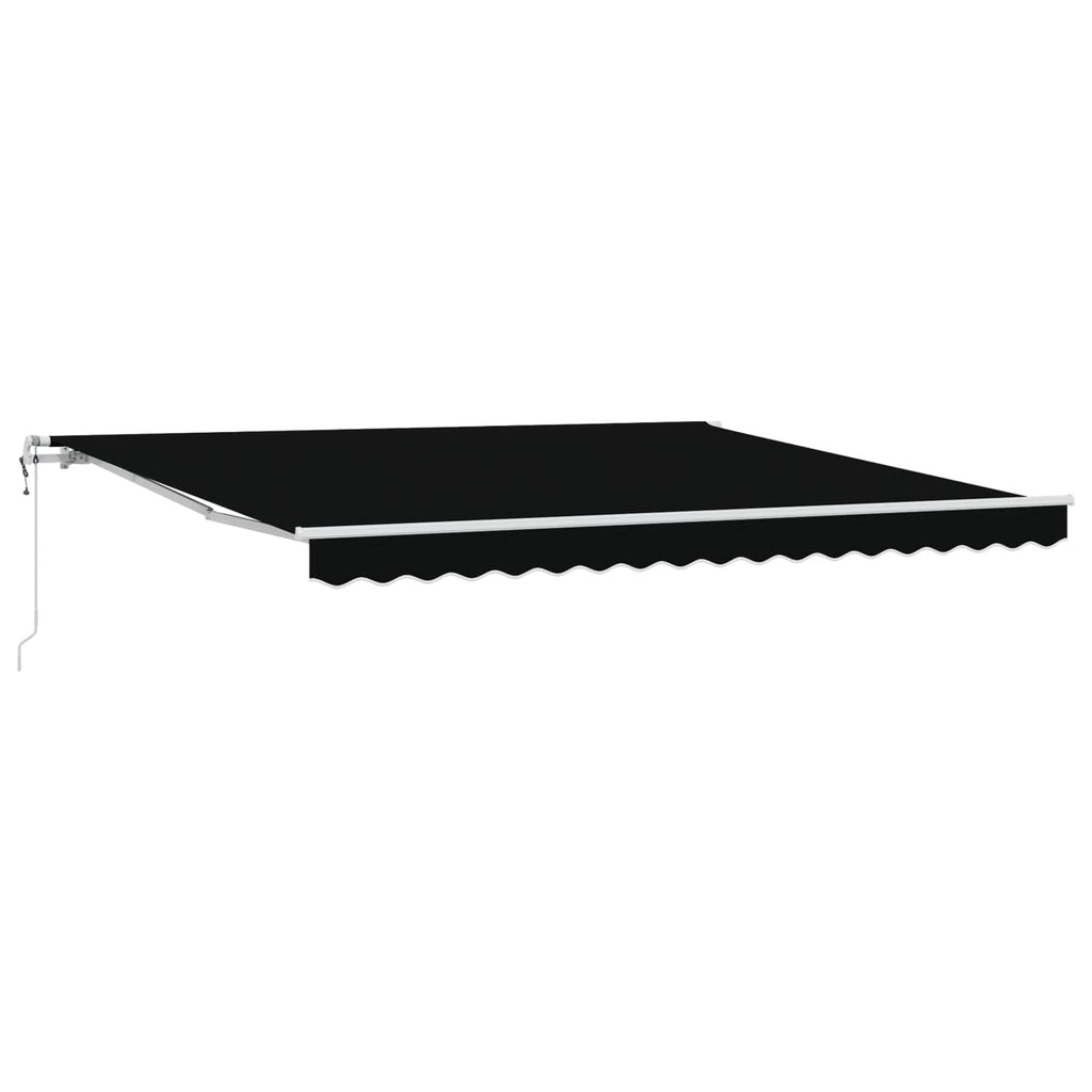 Ausziehbare Markise Schwarz 400 x 300 cm Stoff und Aluminium
