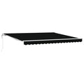 Ausziehbare Markise Schwarz 400 x 300 cm Stoff und Aluminium