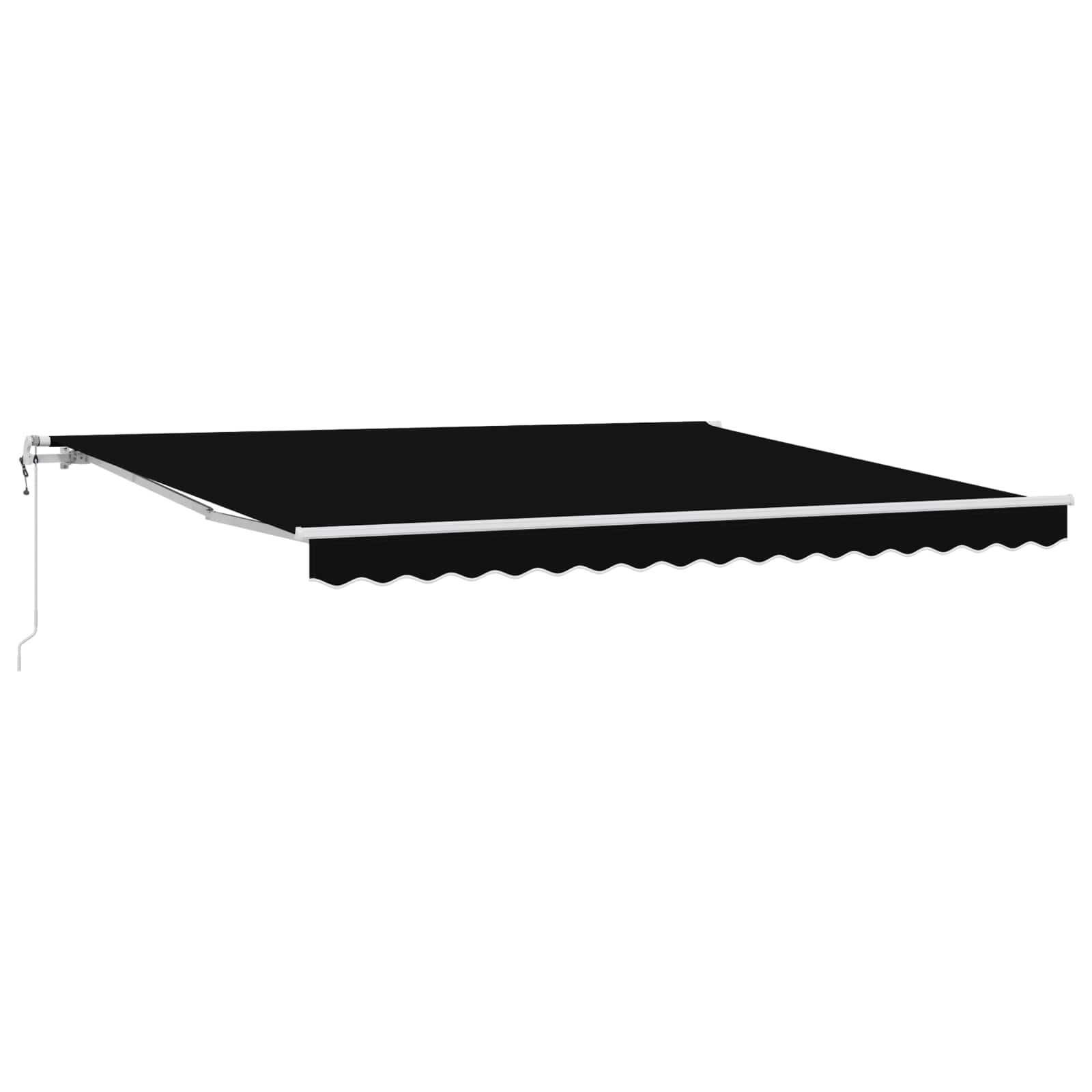 Ausziehbare Markise Schwarz 400 x 300 cm Stoff und Aluminium