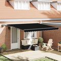 Ausziehbare Markise Schwarz 400 x 300 cm Stoff und Aluminium