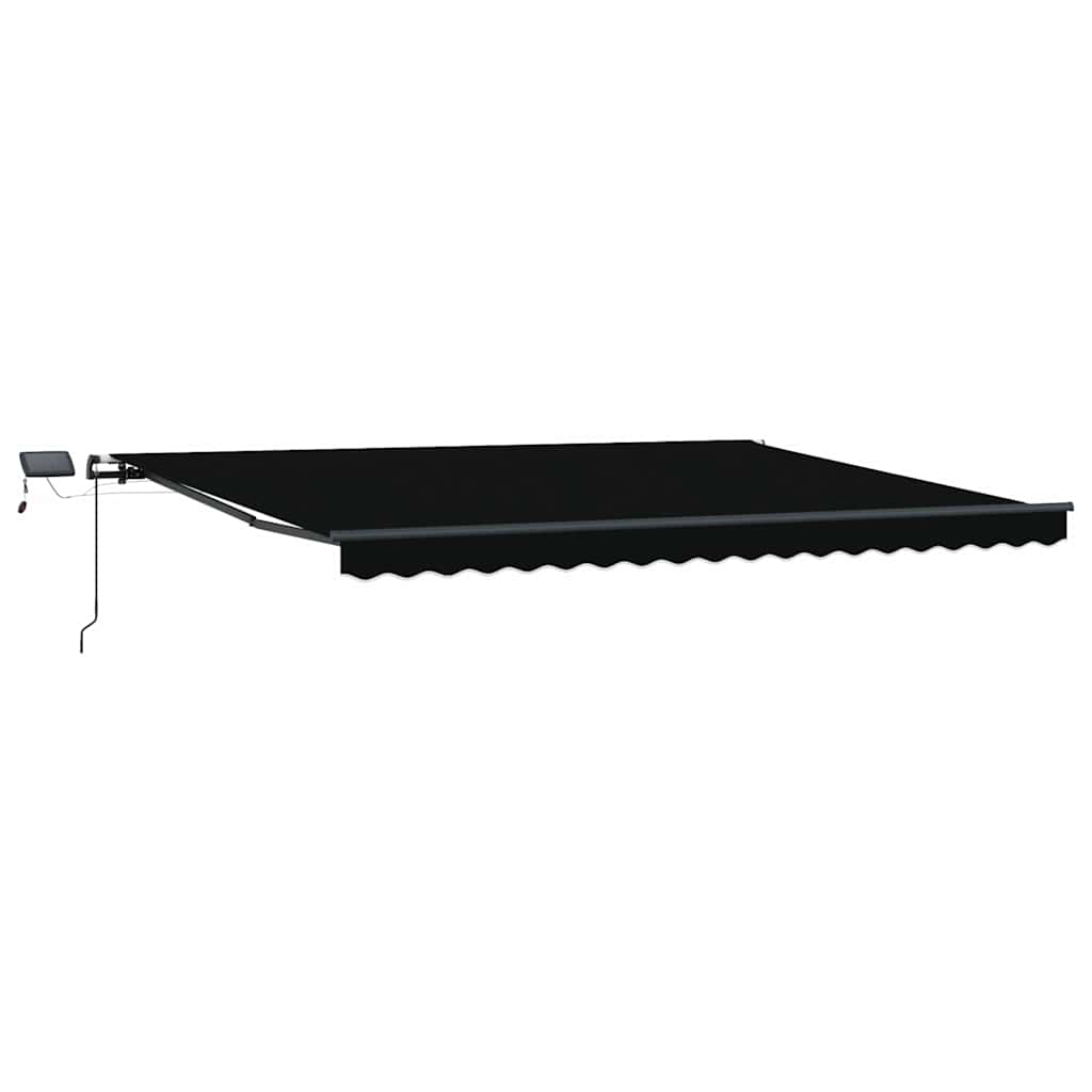 Ausziehbare Markise Schwarz 400 x 300 cm Stoff und Aluminium