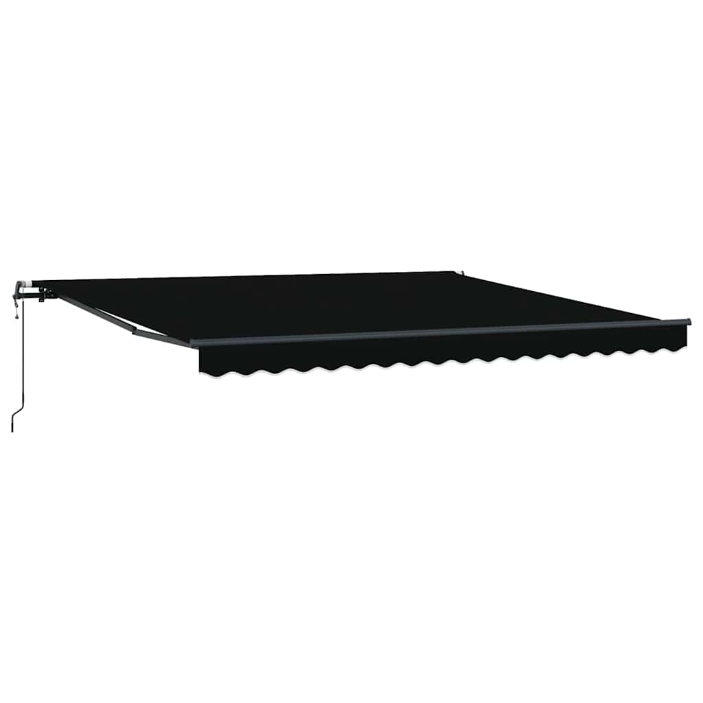 Ausziehbare Markise Schwarz 400 x 300 cm Stoff und Aluminium