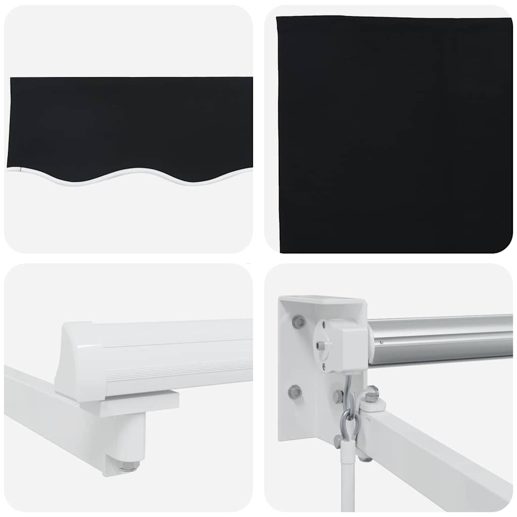 Ausziehbare Markise Schwarz 400 x 300 cm