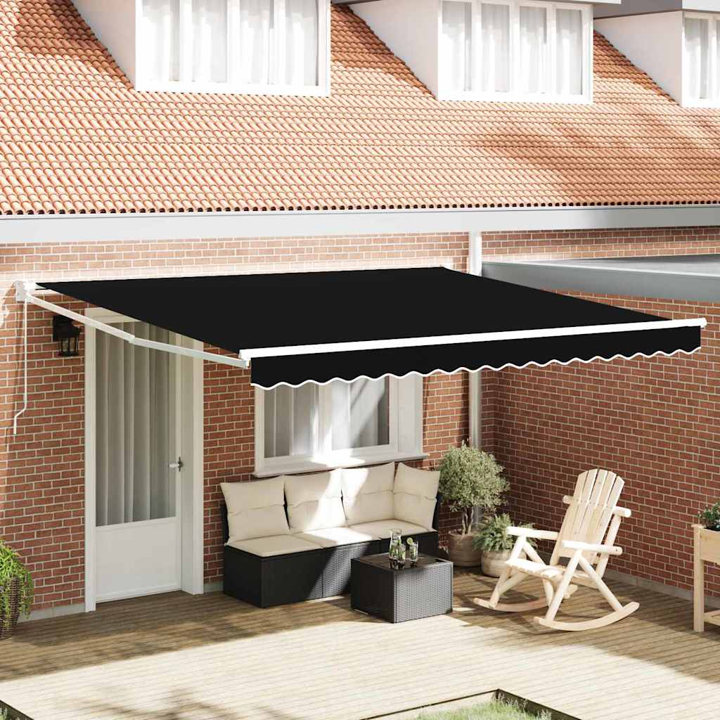 Ausziehbare Markise Schwarz 400 x 300 cm