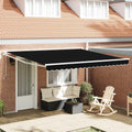 Markise Schwarz 400 x 300 cm Polyester und Metall