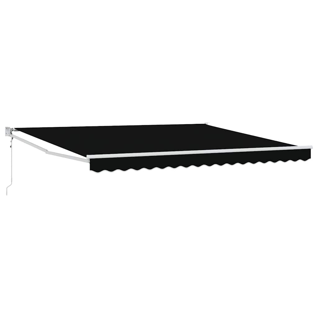Markise Schwarz 400 x 300 cm Polyester und Metall
