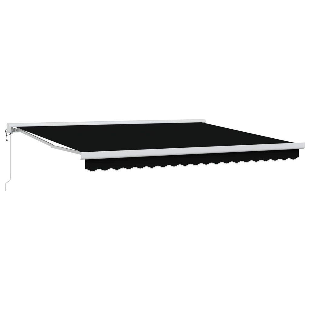 Ausziehbare Markise Schwarz 400 x 300 cm Stoff und Metall