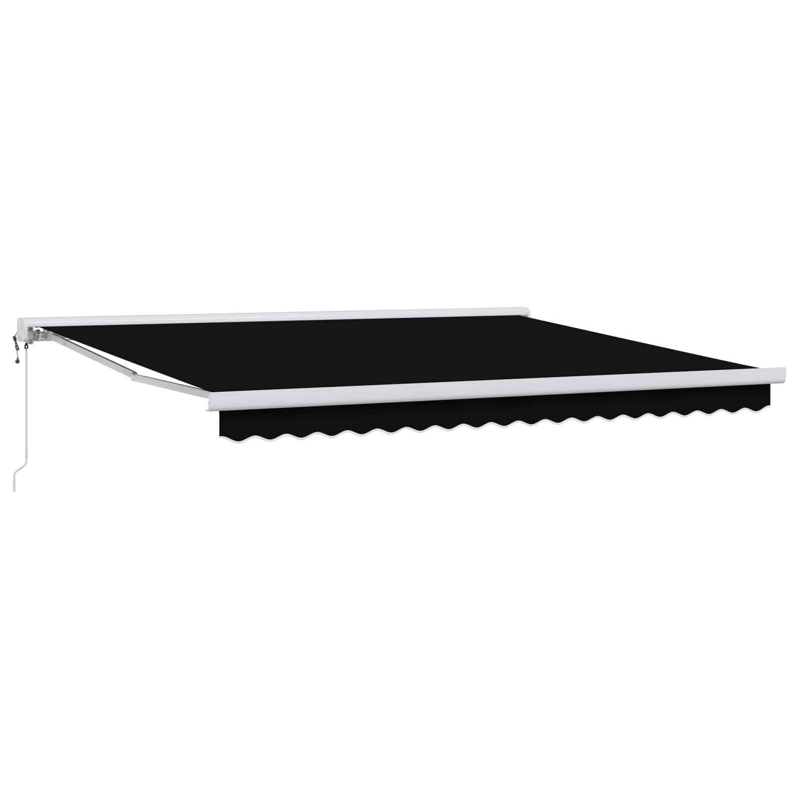 Ausziehbare Markise Schwarz 400 x 300 cm Stoff und Metall