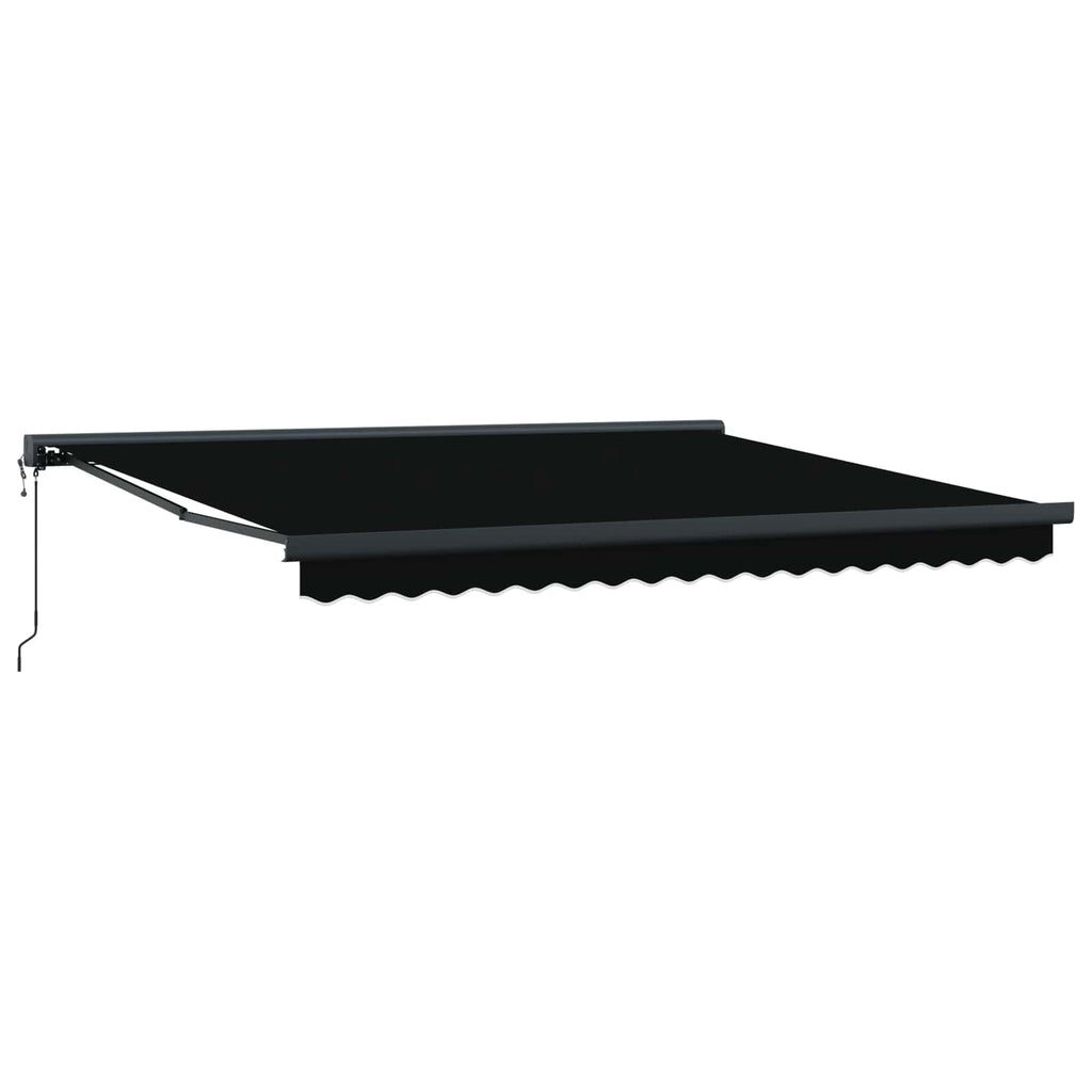 Ausziehbare Markise Schwarz 400 x 300 cm Stoff und Metall