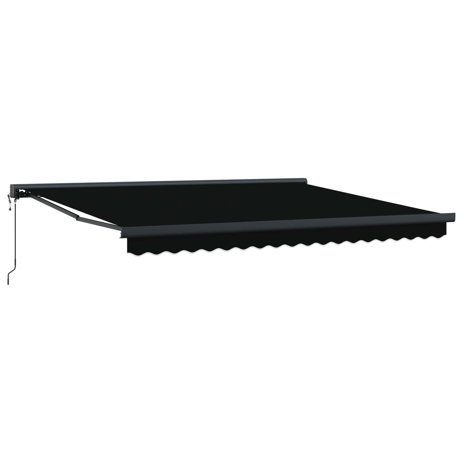 Ausziehbare Markise Schwarz 400 x 300 cm Stoff und Metall