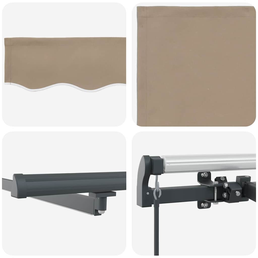 Ausziehbare Markise Beige 400 x 300 cm Stoff und Aluminium