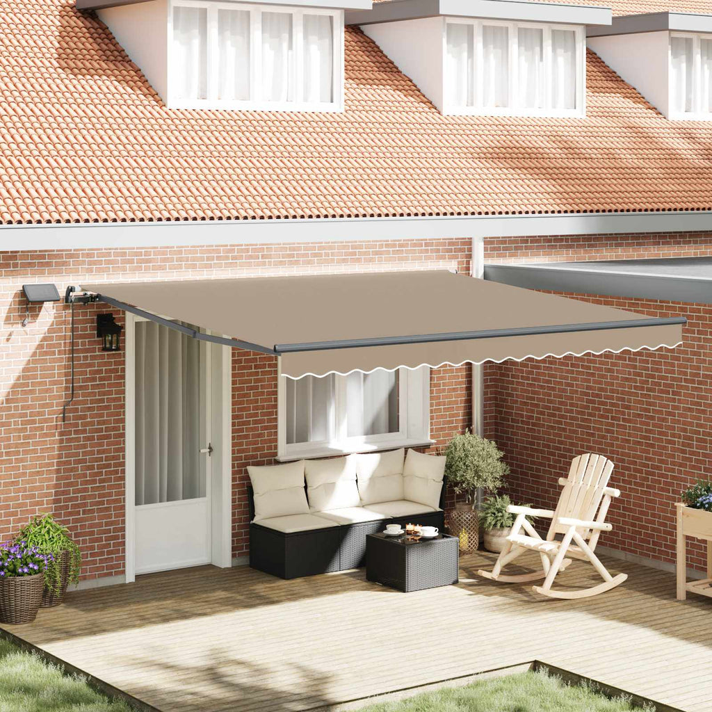 Ausziehbare Markise Beige 400 x 300 cm Stoff und Aluminium