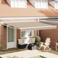 Markise Beige 400 x 300 cm Polyester und Metall