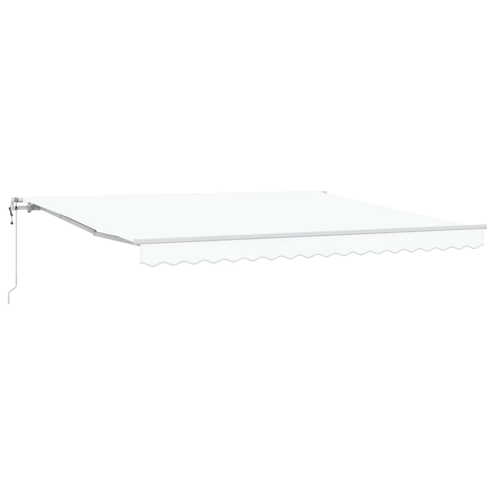 Ausziehbare Markise Weiß 400 x 300 cm Stoff und Aluminium
