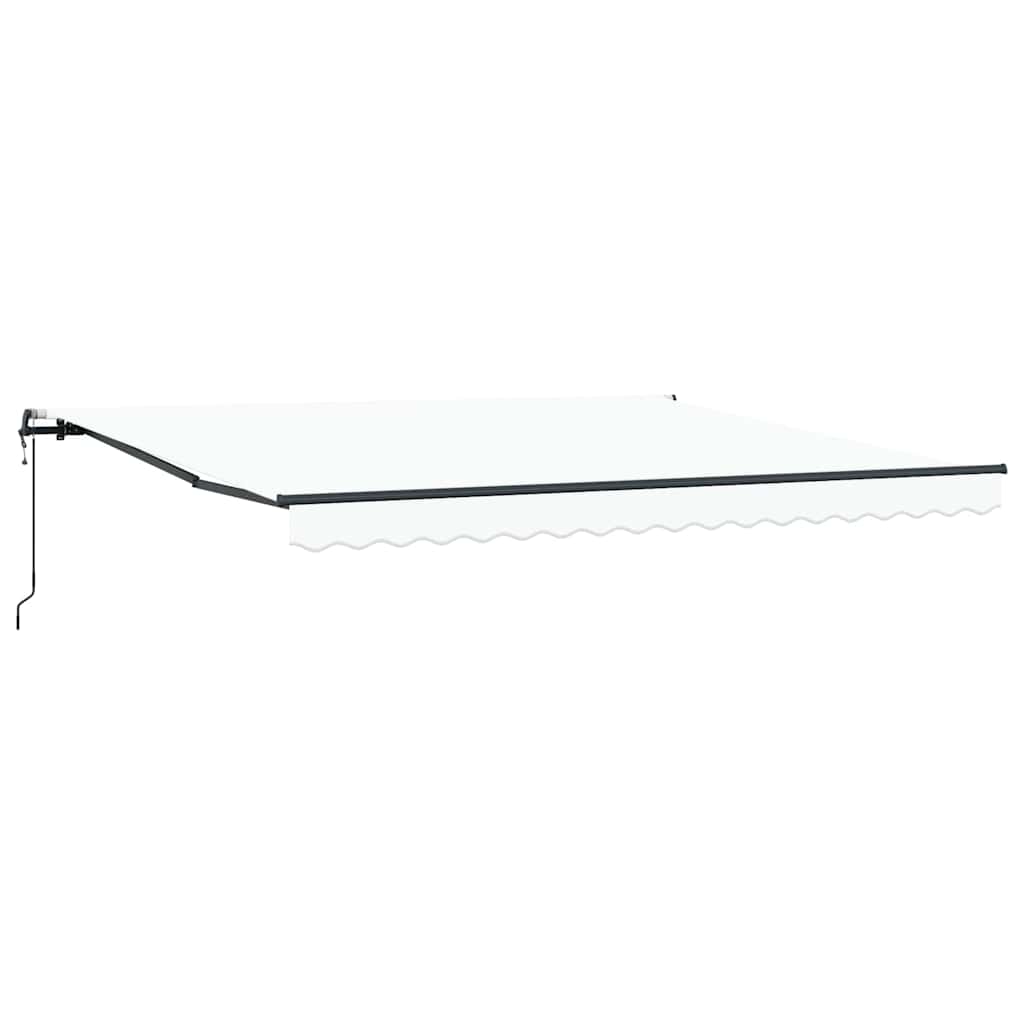 Ausziehbare Markise Weiß 400 x 300 cm Stoff und Aluminium