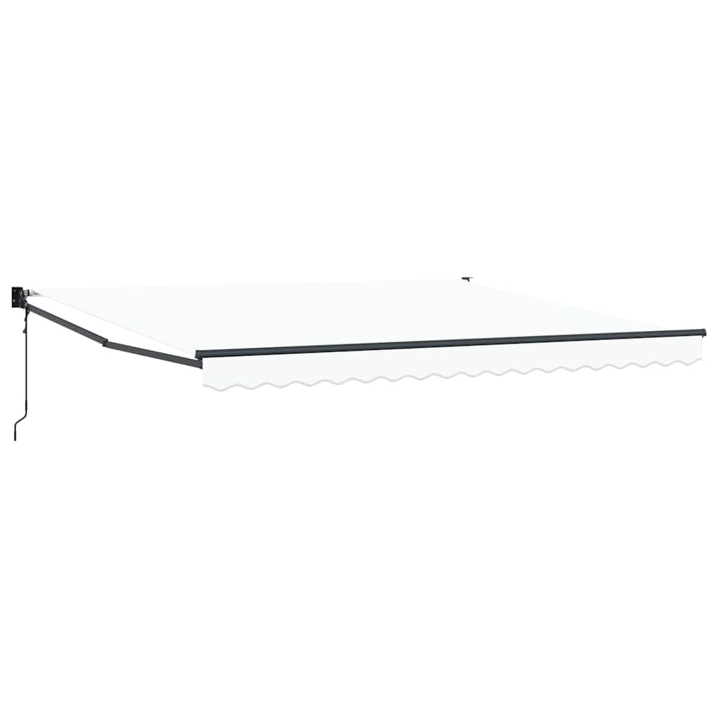 Markise Weiß 400 x 300 cm Polyester und Metall