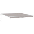 Ausziehbare Markise Hellgrau 400 x 300 cm Stoff und Aluminium
