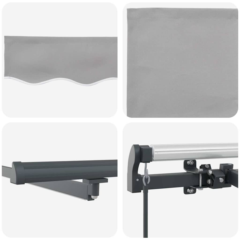 Ausziehbare Markise Hellgrau 400 x 300 cm Stoff und Aluminium