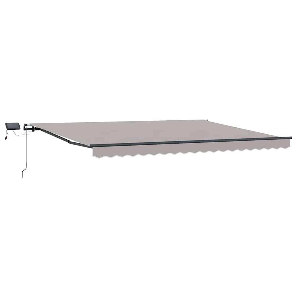 Ausziehbare Markise Hellgrau 400 x 300 cm Stoff und Aluminium