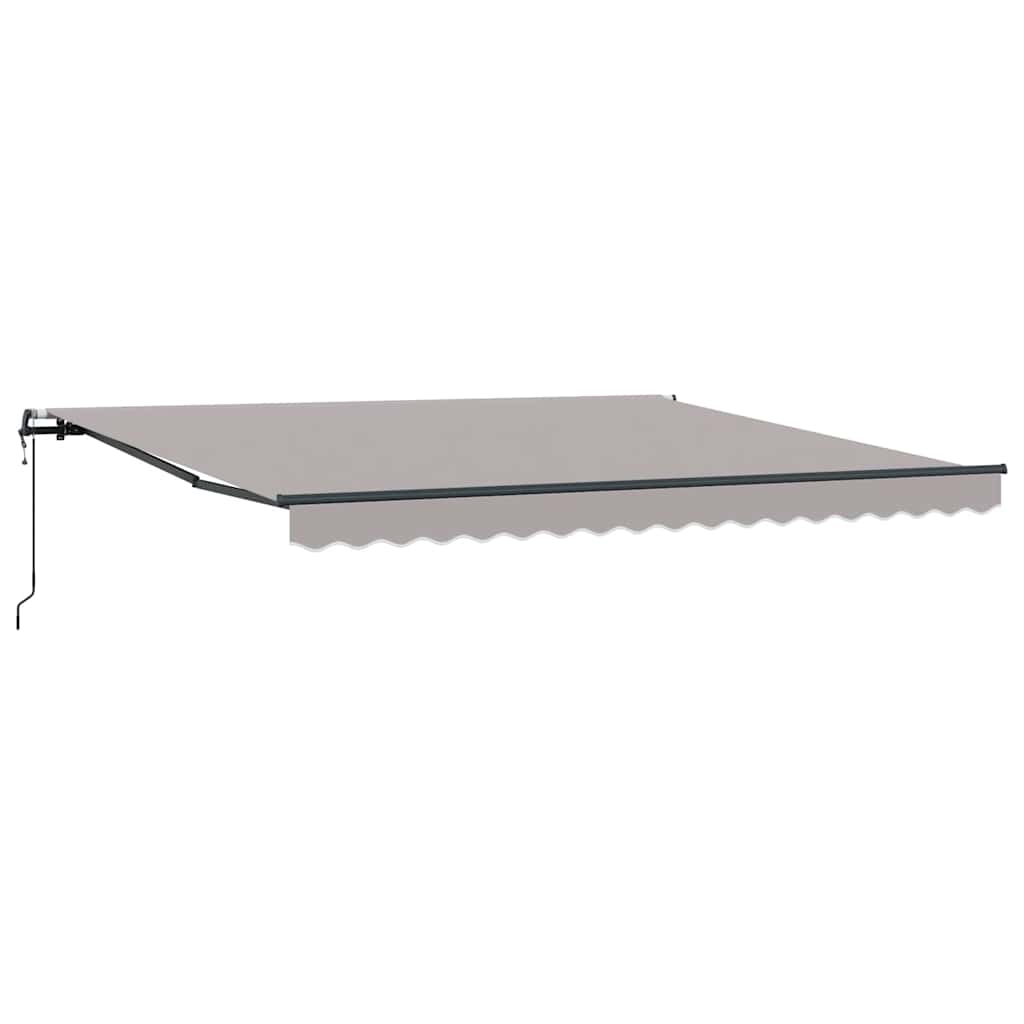 Ausziehbare Markise Hellgrau 400 x 300 cm Stoff und Aluminium
