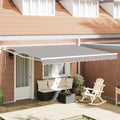 Markise Hellgrau 400 x 300 cm Polyester und Metall