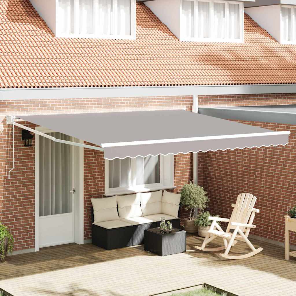 Markise Hellgrau 400 x 300 cm Polyester und Metall