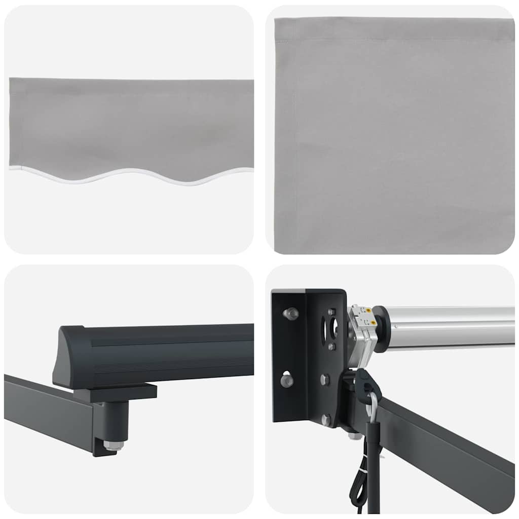 Markise Hellgrau 400 x 300 cm Polyester und Metall