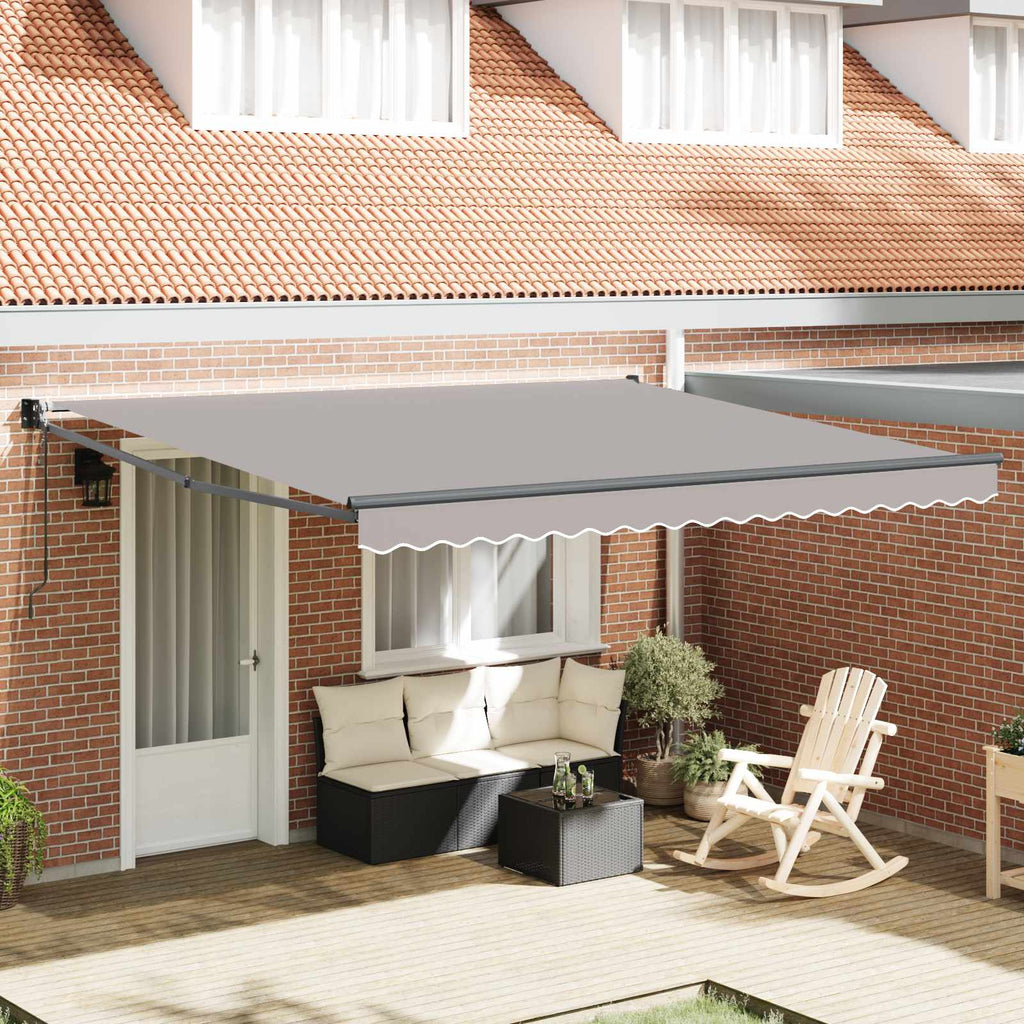 Markise Hellgrau 400 x 300 cm Polyester und Metall