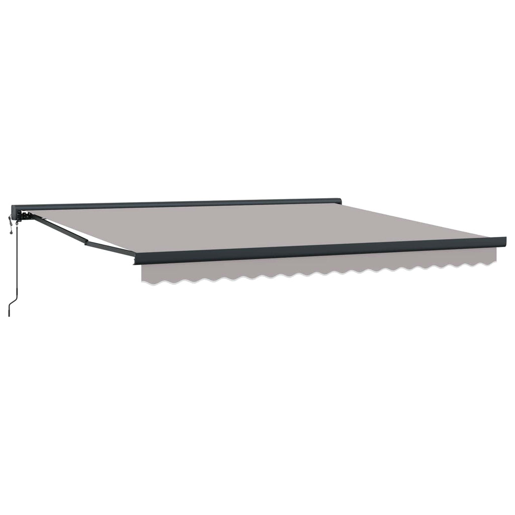 Ausziehbare Markise Hellgrau 400 x 300 cm Stoff und Metall