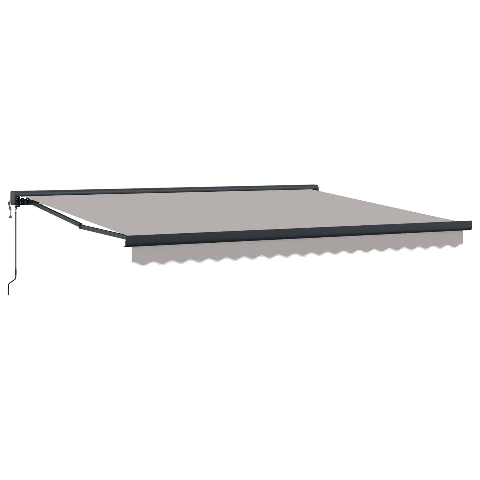 Ausziehbare Markise Hellgrau 400 x 300 cm Stoff und Metall