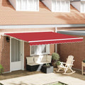 Ausziehbare Markise Rot 400 x 300 cm Polyester und Aluminium