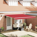 Ausziehbare Markise Rot 400 x 300 cm Stoff und Aluminium