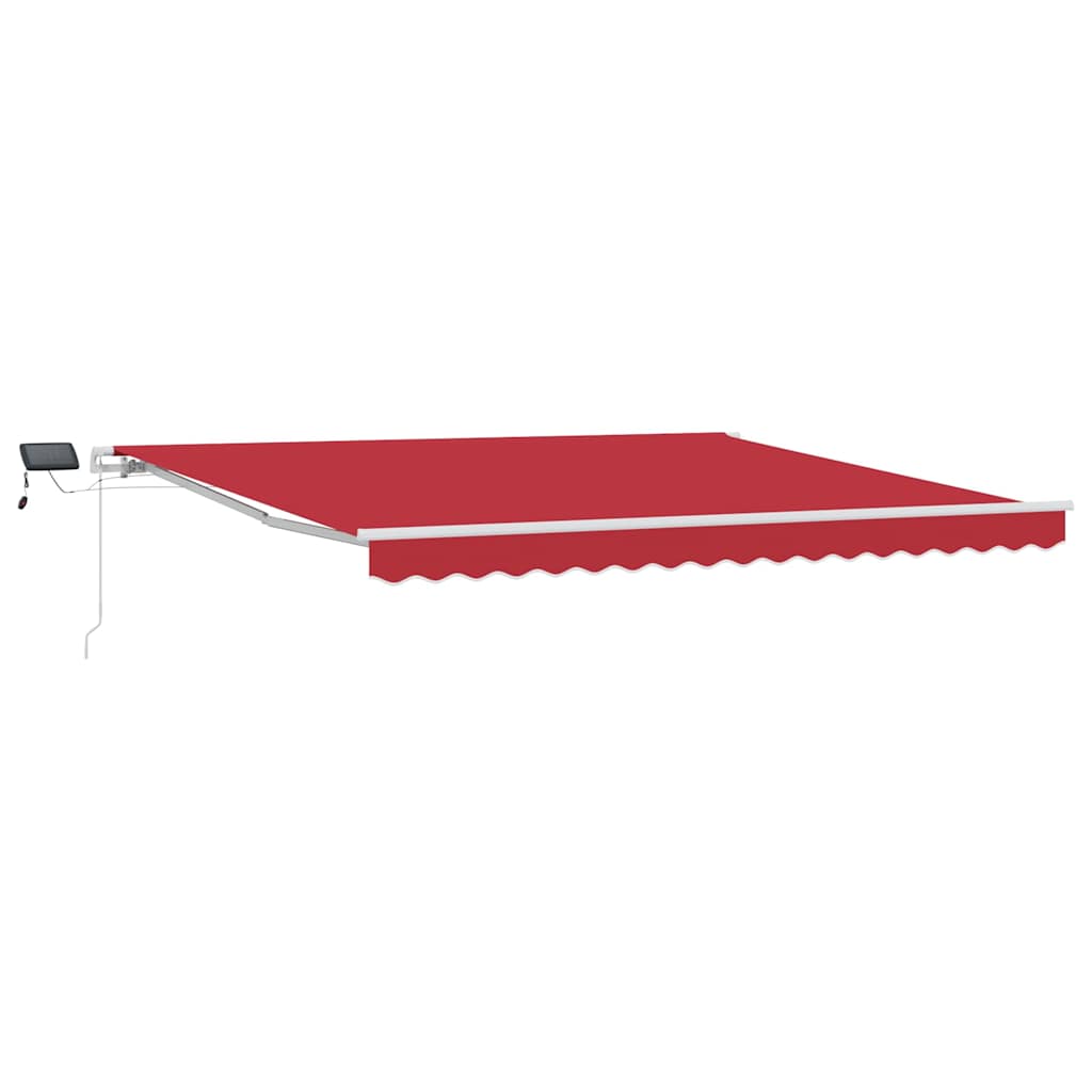 Ausziehbare Markise Rot 400 x 300 cm Stoff und Aluminium