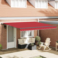 Ausziehbare Markise Rot 400 x 300 cm Polyester und Aluminium