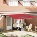 Ausziehbare Markise Rot 400 x 300 cm Stoff und Aluminium