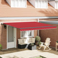 Ausziehbare Markise Rot 400 x 300 cm Stoff und Aluminium
