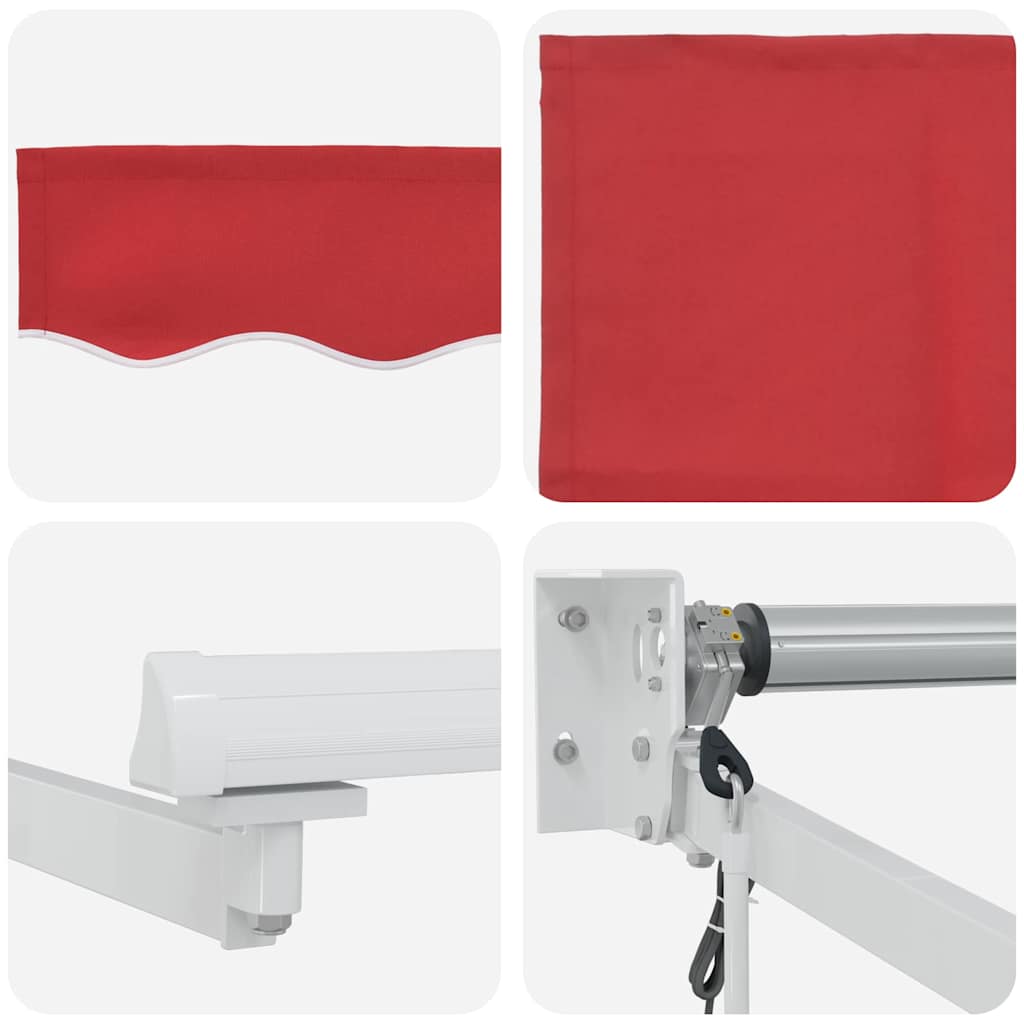 Markise Rot 400 x 300 cm Polyester und Metall