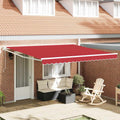 Markise Rot 400 x 300 cm Polyester und Metall